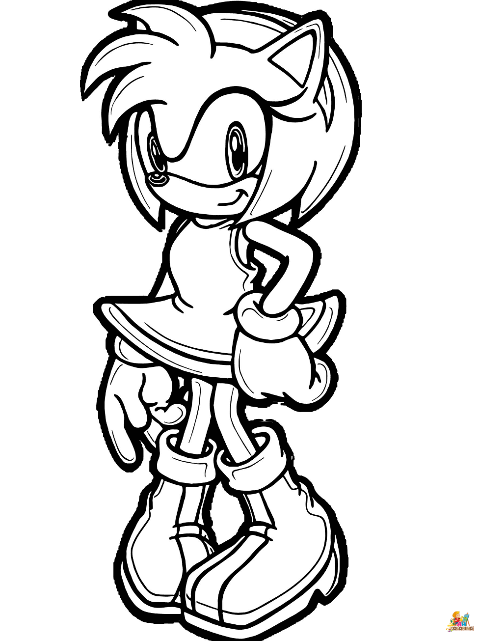 Amy Rose coloring sheet to print 