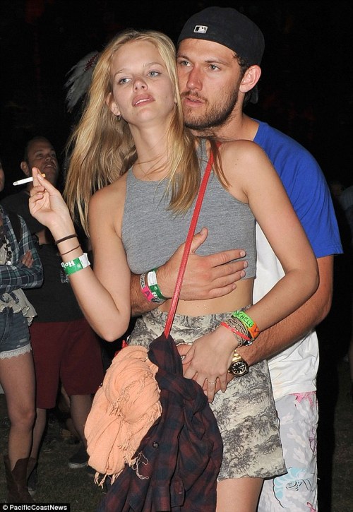Marloes Host and her new boyfriend Alex Pettyfer at Coachella, 2014.