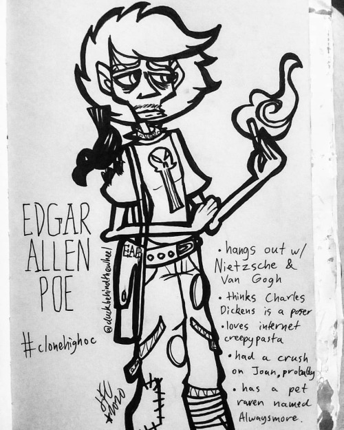 It was a lot of fun to do the Clone High style, here’s goth e-boy Edgar Allen. I might do anot