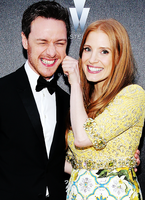 Porn fionagoddess:  James McAvoy and Jessica Chastain photos