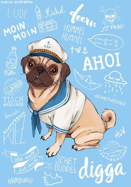 My ‘‘Hamburger Mops’‘ Poster! (Hamburger pug)On the poster are...