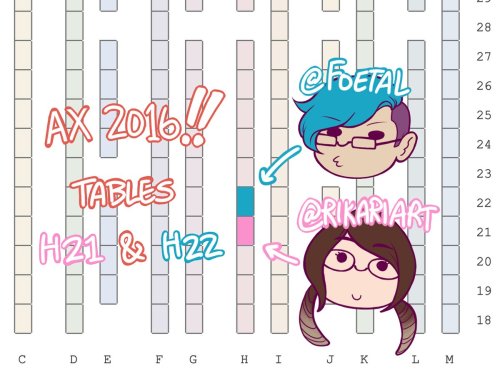 Greetings everyone! So here’s an official map of where my friend and I are going to be at AX!!! my f