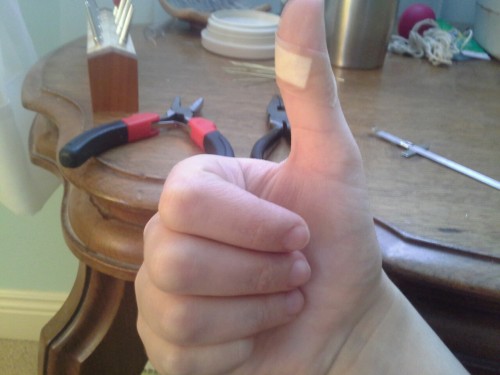 twobassoonists: Thumbs up for reedmaking. If you haven’t lopped yours off, that is. Ah, the double r