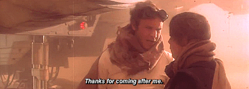 leiaorggana:  Return of the Jedi Deleted SceneHan Solo and Luke Skywalker on Tatooine.