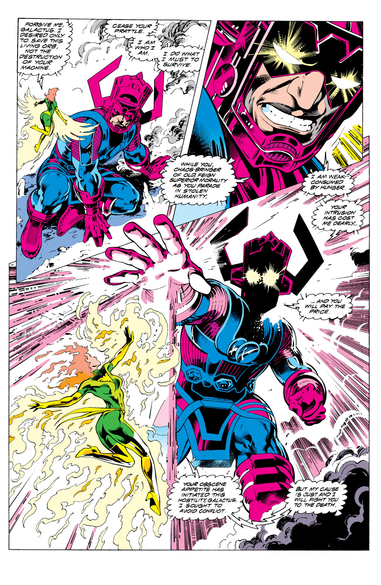 comicsforever:  The Phoenix Vs Galactus // art and words by Alan Davis (1992)Have