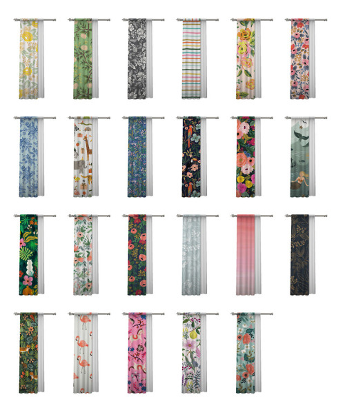 simplistic-sims4:“Popped” Curtains Rifle Paper Collection These gorgeous curtains are base-game co