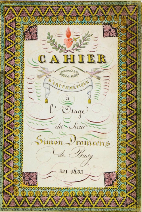 Simon Dromcens, Cahier d’arithmétique, 1833. Via Nosbüsch-Stucke