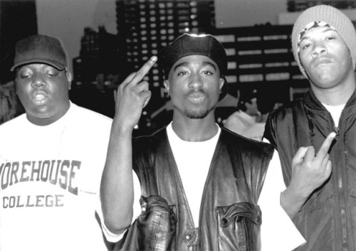twixnmix:  Nas, 2Pac, Biggie and Redman photographed by Al Pereira   at club Amazon in NYC on July 23, 1993.  