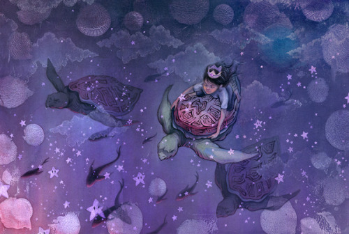 artchipel:  Tumblr Monday 88 Yuta Onoda (Japan/Canada) Changes. Mixed media on paper, 12” x 12”Wish upon a Star. Mixed media on paper, 24” x 16” Yuta Onoda, originally from Japan, is an illustrator / painter based in Toronto, Canada. He has been