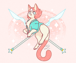 baitin:Request for @nacrepearl ! They requested Pearl as a cat, and I was in the mood of drawing cats, so it’s a win win!