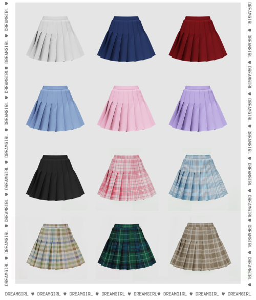  ♡ tied front blouse ・ pleated skirt ♡ new mesh by dreamgirltop - 12 swatchesbottom - 24 swatchescat