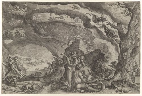 Witches Preparing for Sabbath by Andries Stock (1610)