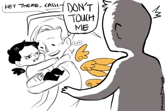 prinzik:  Headcanon that Cas was only affectionate with Gabriel (X) 