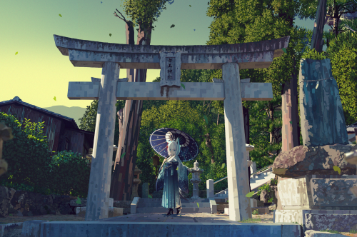 Shirakami Shrine | 白神神社Shirakami Fubuki 白上フブキHotaru Shiraishi 白石ほたる (art)