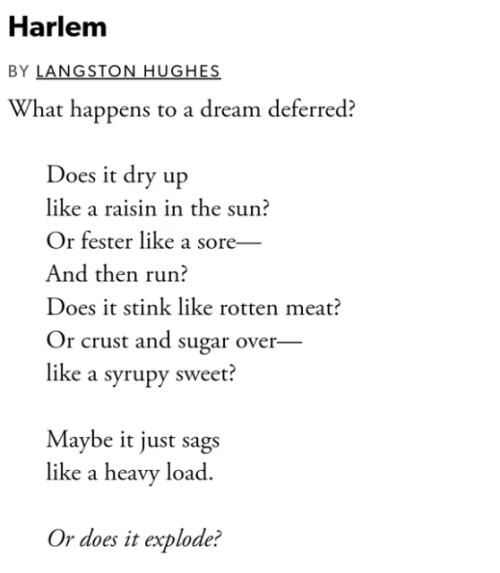 anthropoetics:Harlem, Langston Hughes
