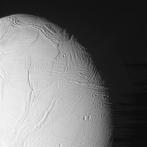 poseidhn:The spacecraft Cassini captured some raw images of the icy Saturn moon, Enceladus from just