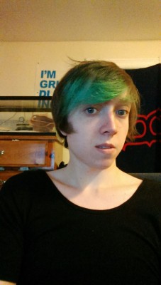 partialasian:  I can’t style it like the hairdresser (I’m also missing a few products) but here’s dat turquoise swag. I like it, I predict more dye in my future if all goes well.  Edit: Oh yeah, another big thanks to spoopyramennoodles for the help