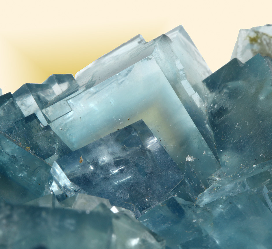 fuckyeahmineralogy:  Fluorite with phantoms; Le Burg Mine, France