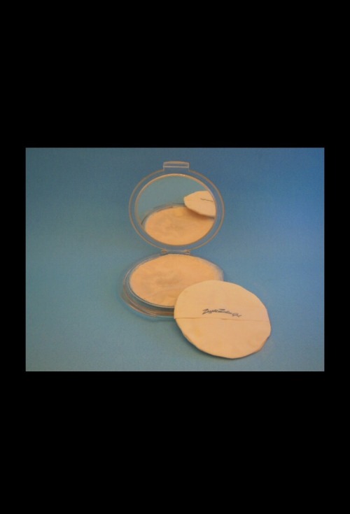 Vintage lucite Ziegfeld Girl Virgo astrological powder compact, c. 1940’s. I’ve posted a few of thes