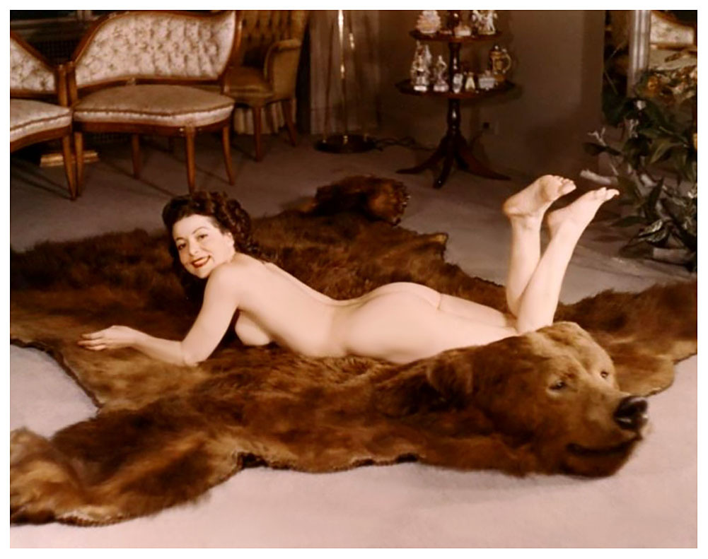 Rose La Rose        (aka. Rosina Dapello) Relaxing on her Grizzly bearskin