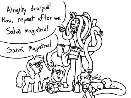 askmedusapony:  Meddy is best Latin Classical Echidnaean teacher EDIT: OOPS forgot some of her mane, surprised this doesn’t happen more often lol  =3
