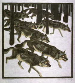 artistsanimals:  Title: Wolves in WinterArtist: