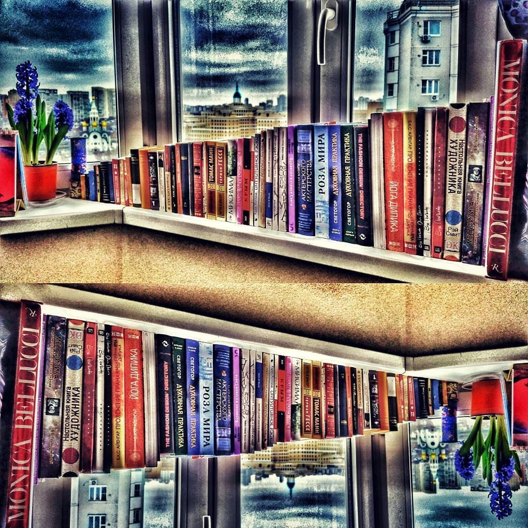 Расставила книги по размеру, подбила корешки