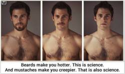 mindblowingfactz:  Facial hair strongly influences