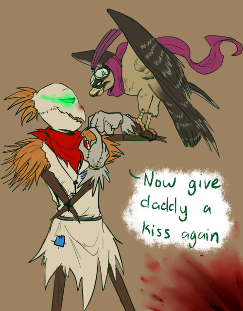 daddy-scarecrow:  We already have him.. Although, he usually perches close to my wife.