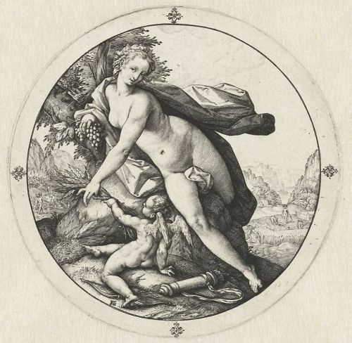 Hendrick Goltzius (1558 - 1616)Venus and Cupid (B. 257; Holl. 305; S. 284), circa 1590