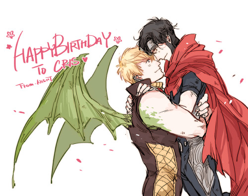 HAPPY BIRTHDAY to my friend @cris-art !!!!best wish for you~and always love your art=3=hope you like