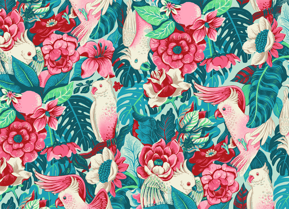 dsgn-me:  Florida Tapestry. Fashion pattern.  (by Lidija Paradinovic Nagulov) 