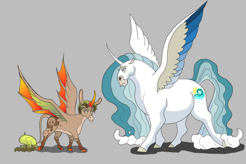 Princess Asthethe and Prince Fjord, my old Alicorn ocs needed a redesign so I went for  it.