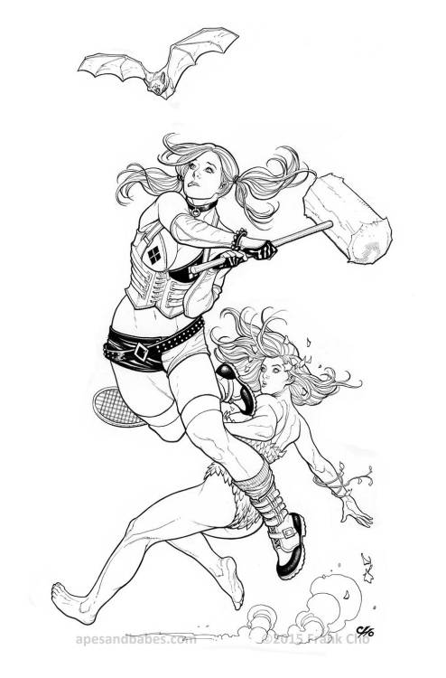 dangerouslycoolcomics: Harley Quinn and Poison Ivy by Frank Cho // DC Comics