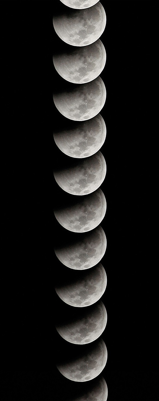 lunaghoststar:61 photos of the December 21st 2010 Lunar eclipse, taken in 2 minutes