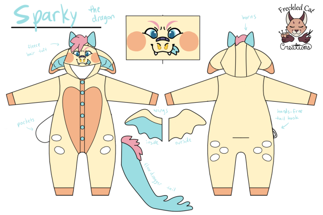 March's kigurumi commission was for Skip4d, a 3d modeler that I've followed for a while! Their dragon sona was so fun and 