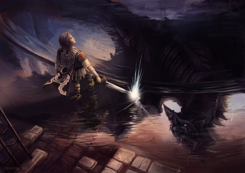 Fan Art of the Day: Shadow of the Colossus: Avian Reflection by Risachantag