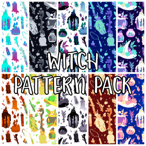 mayakern:❖ witch pattern pack ❖i’ve put a bunch of new pattern packs in my store! download 10+ color