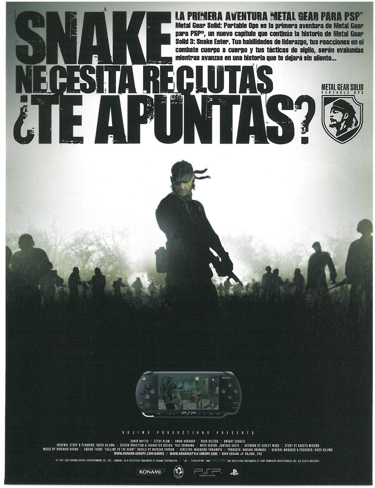 Video Game Print Ads — 'Metal Gear Solid: Portable Ops - “Snake Needs...