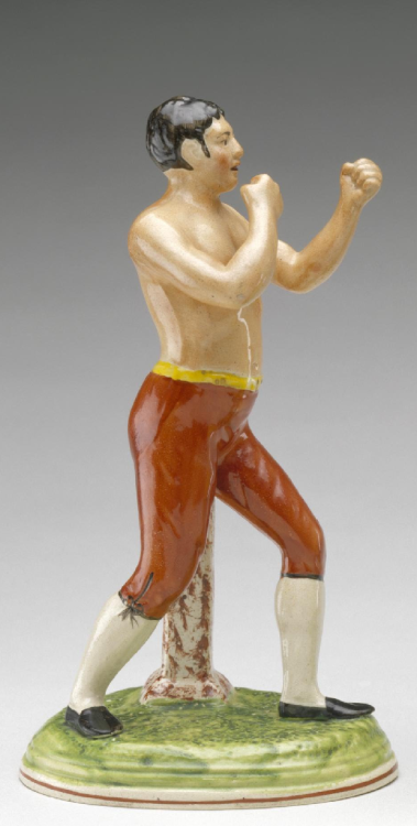 The Bare Knuckle Fighters Tom Cribb &amp; Tom MolineauxEnglish ceramic, 1811-1815 / Lead-glazed ear