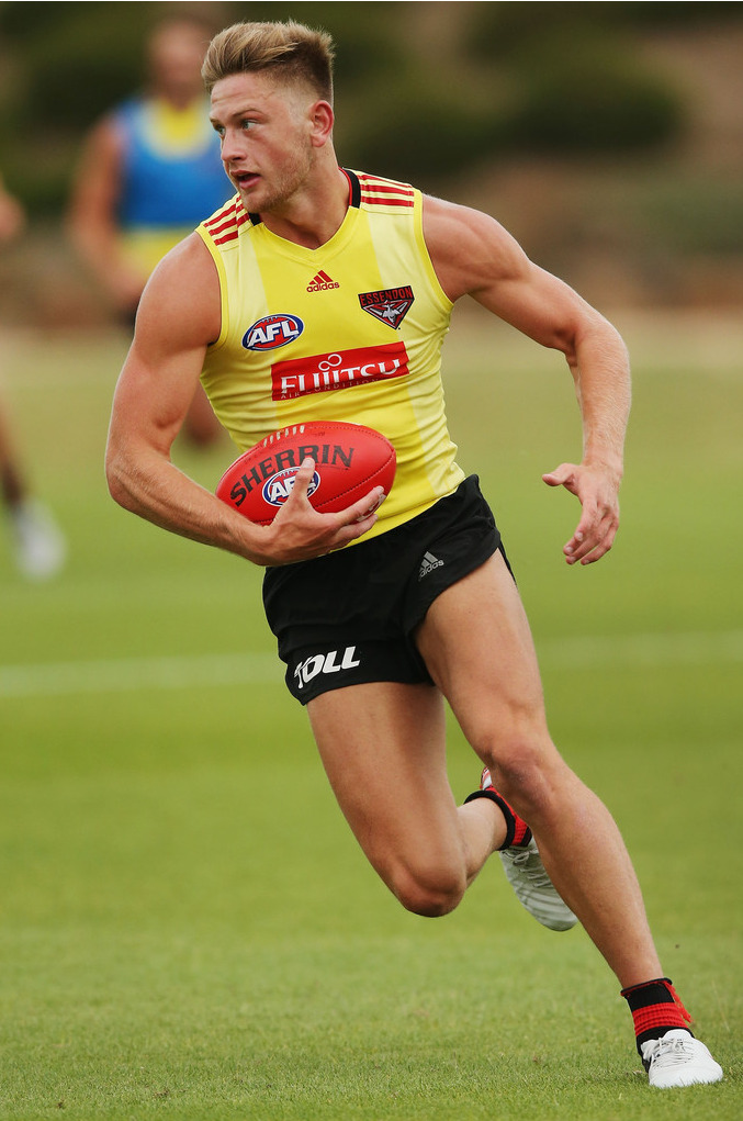 roscoe66:  Patrick Ambrose, Jayden Laverde and Michael Hurley of the Essendon Bombers
