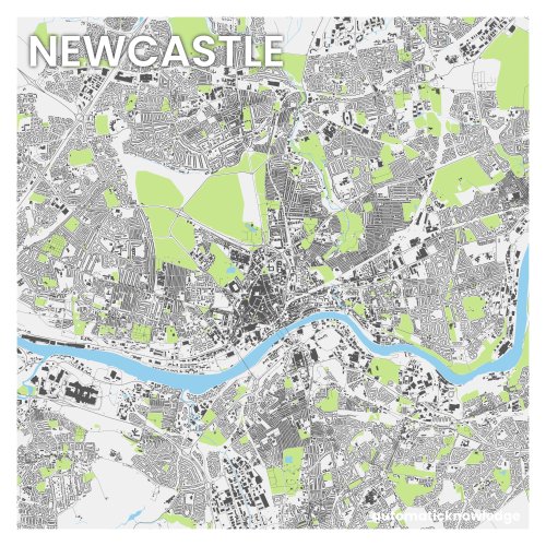 10km x 10km British city squares displaying the urban fabric, including parks and water.Details and 