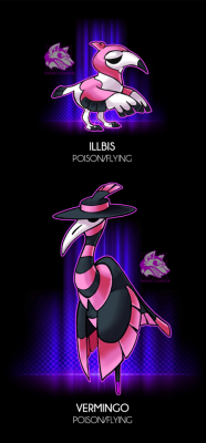 darksilvania:  177-ILLBIS [Ibis-Illness]-Poison/Flying- The Sick pokemon-Ability: Healer/Natural Cure- Regenerator(HA)-“This pokemon is constantly sick, infected by an unknown virus that seams to only affect its kind to its full extent, yet, it can