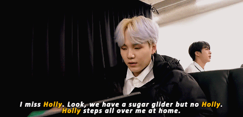 bangtansofts: yoongi talking about min holly (cr.)