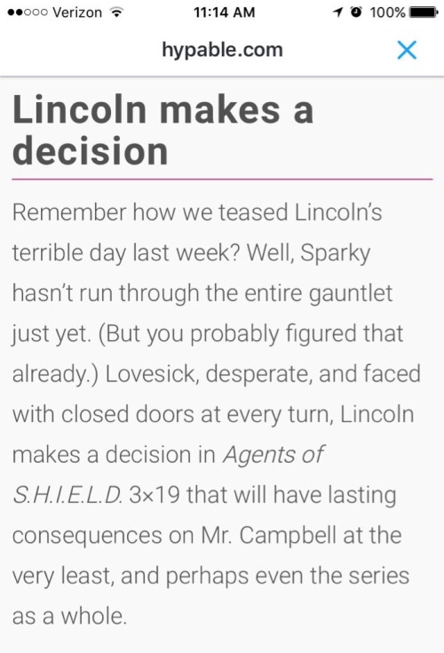 shopaholicchick:by7the7sea:Agents of SHIELD episode 319 “Failed Experiments” Hypable hint about Linc