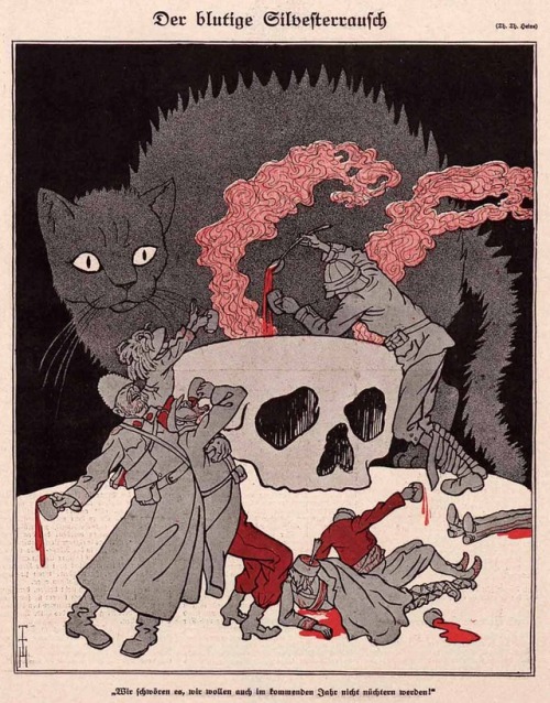 Thomas Theodor Heine (1867-1948) cover, &lsquo;Der blutige Silvesterrausch&rsquo;, &ldquo;Simpliciss