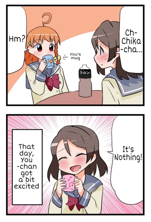 ✧･ﾟ: *✧ Mug Swap and Indirect Kiss ✧ *:･ﾟ✧♡ Characters ♡ : You Watanabe ♥ Chika Takami ♢ Anim