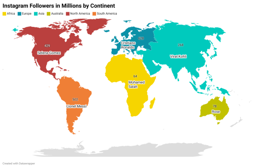 The most followed Instagram account in each continent.
by u/Prof_XdR