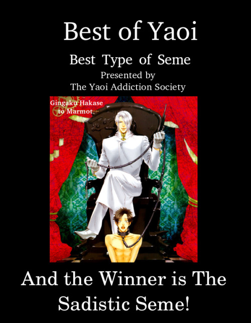 theyaoiaddictionsociety:  The Best of Yaoi (B.O.Y.) Awards 2014 We posted choices for 11 categories on our Facebook Page during December 2014 and Today, New Years Eve (December 31, 2014) we now announce the results. (Know these results were made after