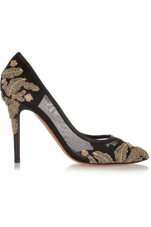 High Heels Blog Beaded embroidered mesh pumpsShop for more Shoes on Wantering. via Tumblr